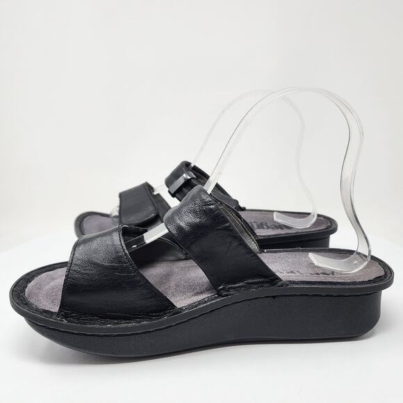 Alegria Karmen Slide Women EU37/US6.5-7 Black Leather 2 Strap Comfort Kar-601 - Picture 7 of 11